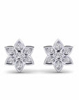 14K White Gold Earrings 0.13 Carat Stone