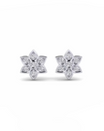 14K White Gold Earrings 0.13 Carat Stone