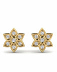 14K Yellow Gold Earrings 0.13 Carat Stone