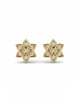 14K Yellow Gold Earrings 0.13 Carat Stone