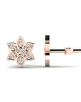 14K Rose Gold Earrings 0.13 Carat Stone