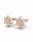 14K Rose Gold Earrings 0.13 Carat Stone