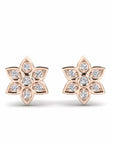 14K Rose Gold Earrings 0.13 Carat Stone