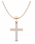 14K Rose Gold Necklace With 0.16 Carat Stone