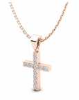 14K Rose Gold Necklace With 0.16 Carat Stone